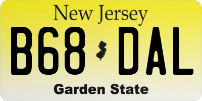 NJ license plate B68DAL