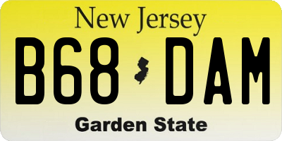 NJ license plate B68DAM