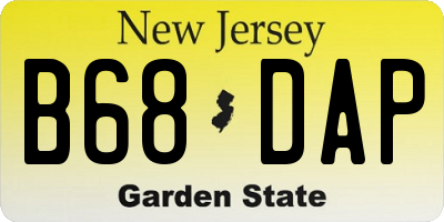 NJ license plate B68DAP