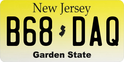 NJ license plate B68DAQ
