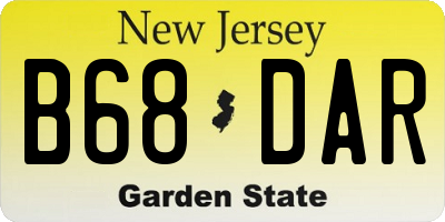 NJ license plate B68DAR