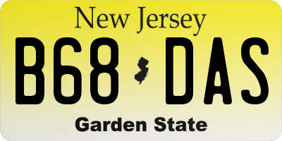 NJ license plate B68DAS
