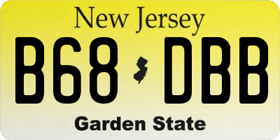 NJ license plate B68DBB