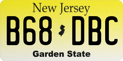 NJ license plate B68DBC