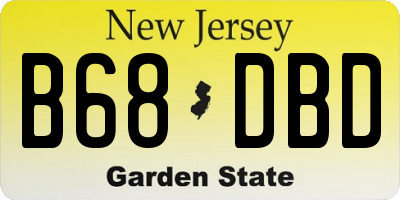 NJ license plate B68DBD