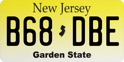 NJ license plate B68DBE