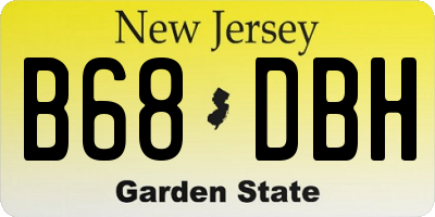 NJ license plate B68DBH