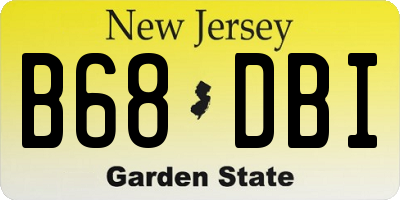 NJ license plate B68DBI