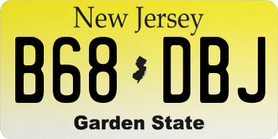 NJ license plate B68DBJ