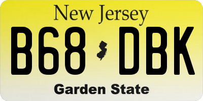 NJ license plate B68DBK