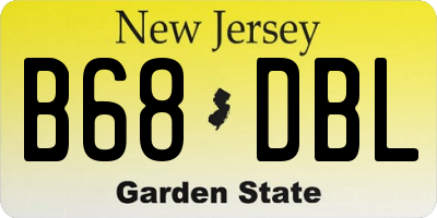 NJ license plate B68DBL