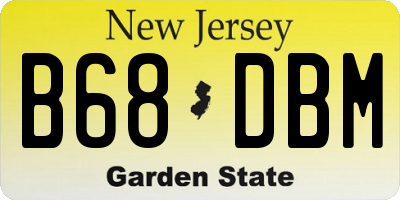 NJ license plate B68DBM