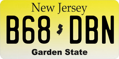 NJ license plate B68DBN