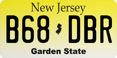 NJ license plate B68DBR
