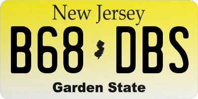 NJ license plate B68DBS