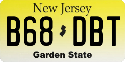 NJ license plate B68DBT