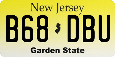 NJ license plate B68DBU