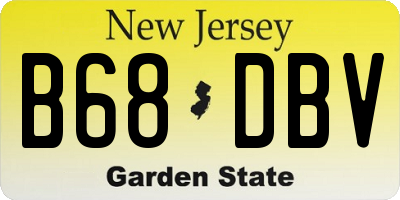 NJ license plate B68DBV