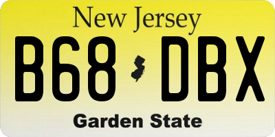 NJ license plate B68DBX