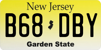 NJ license plate B68DBY