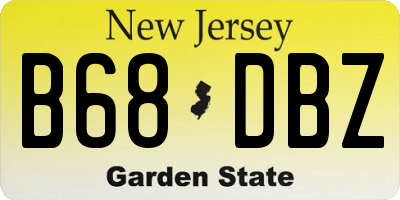 NJ license plate B68DBZ