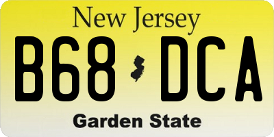 NJ license plate B68DCA