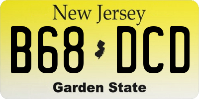 NJ license plate B68DCD