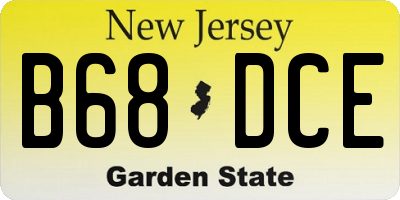 NJ license plate B68DCE