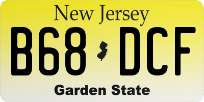 NJ license plate B68DCF
