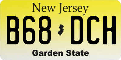 NJ license plate B68DCH