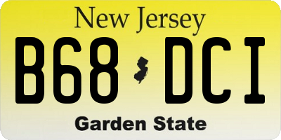 NJ license plate B68DCI
