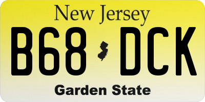 NJ license plate B68DCK