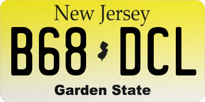 NJ license plate B68DCL