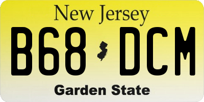 NJ license plate B68DCM