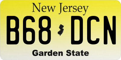 NJ license plate B68DCN