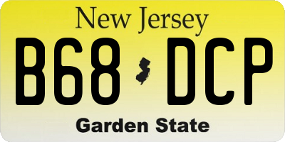 NJ license plate B68DCP