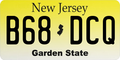 NJ license plate B68DCQ