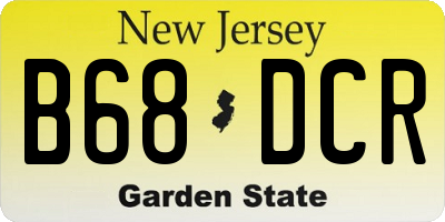 NJ license plate B68DCR