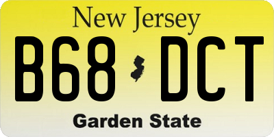 NJ license plate B68DCT