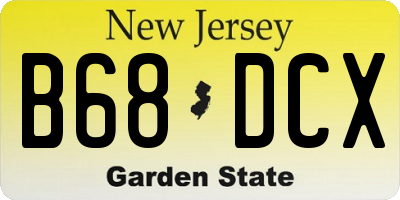 NJ license plate B68DCX