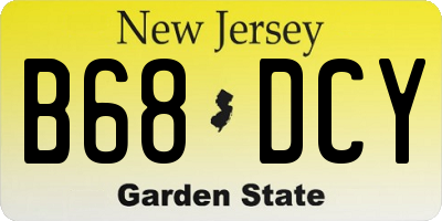 NJ license plate B68DCY