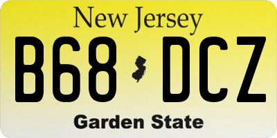 NJ license plate B68DCZ