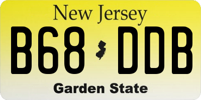 NJ license plate B68DDB