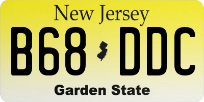 NJ license plate B68DDC