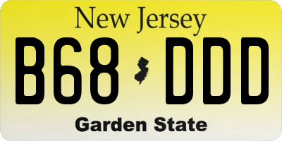 NJ license plate B68DDD