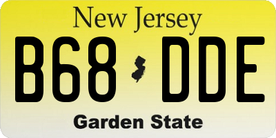 NJ license plate B68DDE
