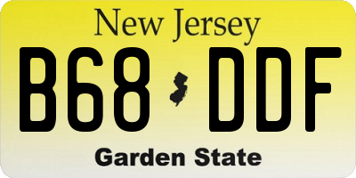 NJ license plate B68DDF