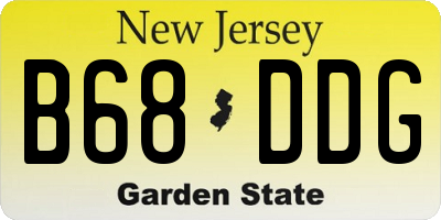 NJ license plate B68DDG