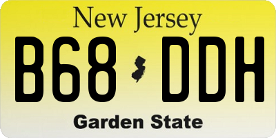 NJ license plate B68DDH