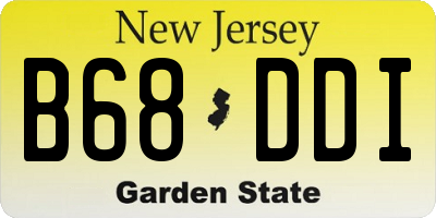 NJ license plate B68DDI